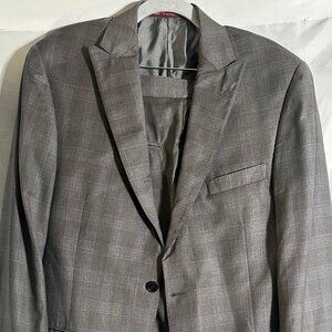 Hart Schaffner Marx Grey Check Suit 44 R Pants 36x 29